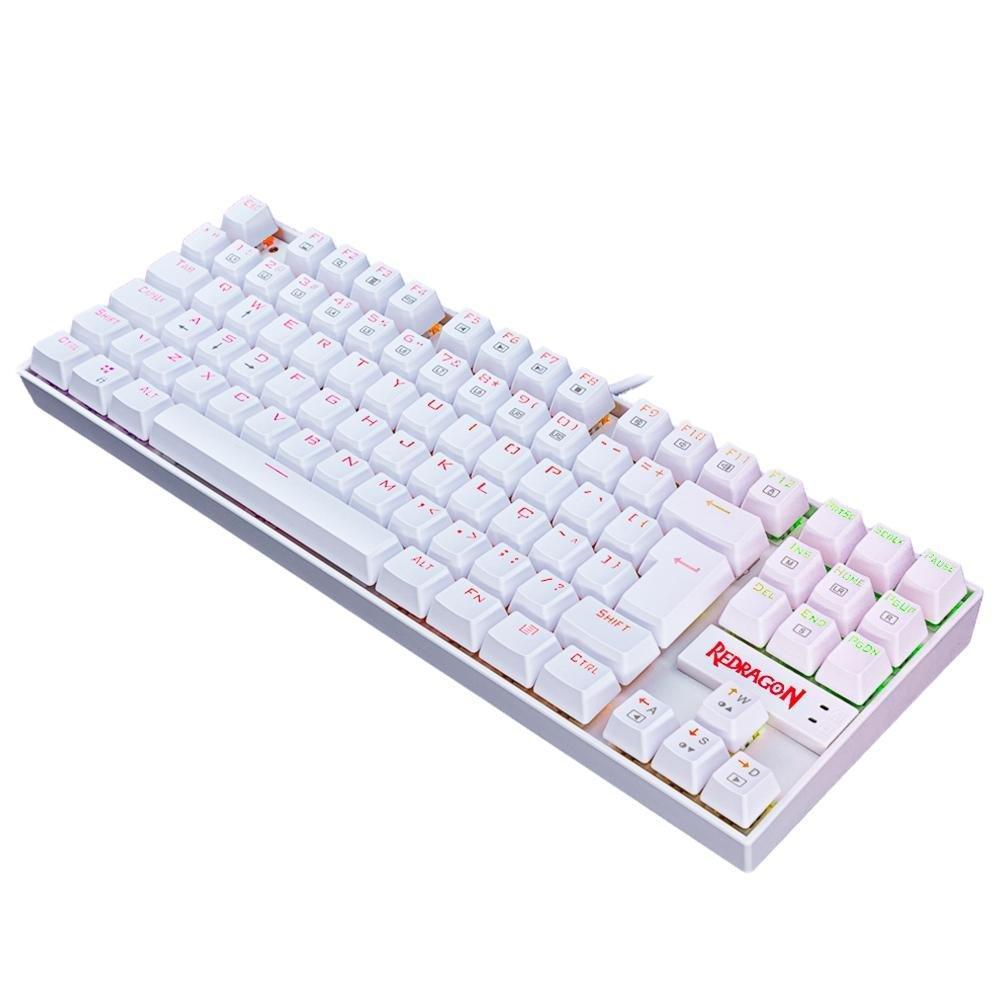 Kit Gamer Redragon Teclado Mecânico Kumara, RGB, Switch Outemu Blue, PT, Branco + Mouse Cobra M711, Chroma, 10000DPI, Branco - S118W - 3