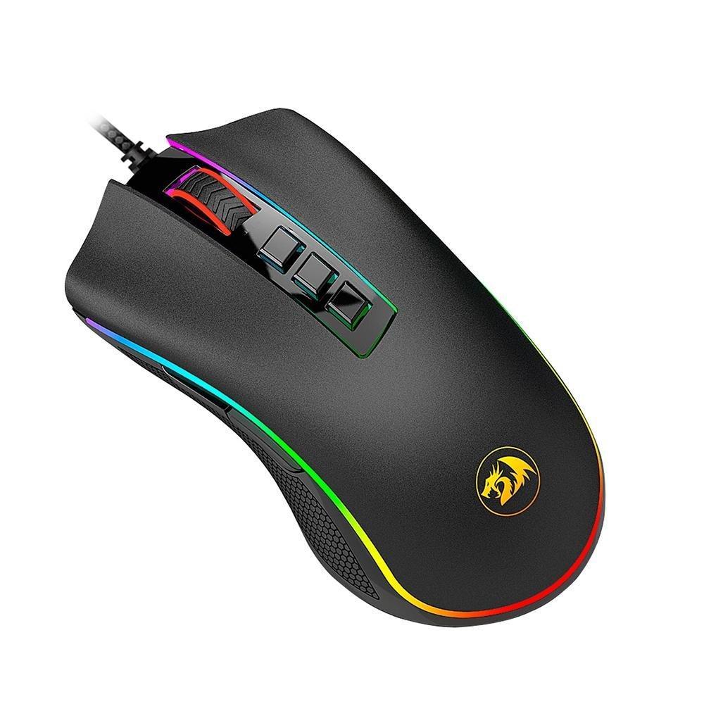 Kit Gamer Redragon RGB, Headset Lamia 2 Surround 7.1 + Teclado Kumara Switch Outemu Blue + Mouse Cobra M711 12400 DPI, Preto - S125 - 4