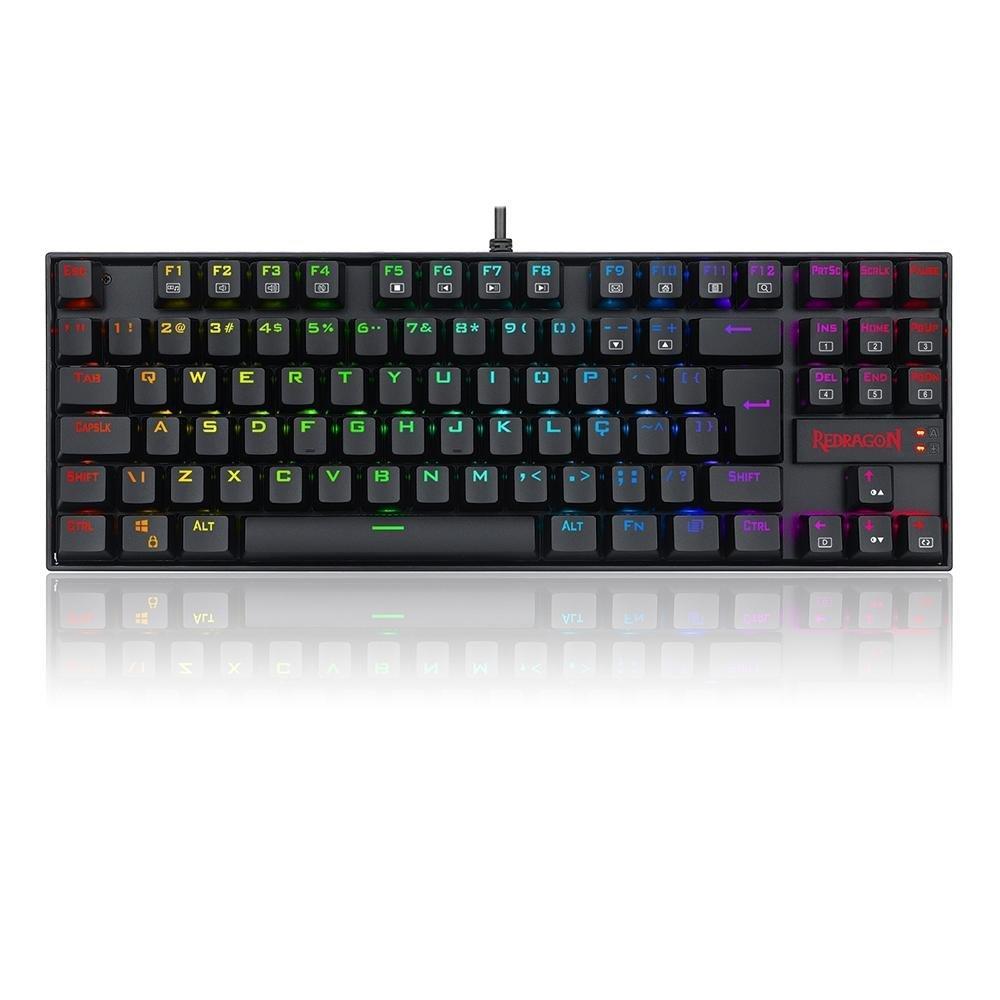 Kit Gamer Redragon RGB, Headset Lamia 2 Surround 7.1 + Teclado Kumara Switch Outemu Blue + Mouse Cobra M711 12400 DPI, Preto - S125 - 7
