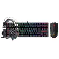 Kit Gamer Redragon RGB, Headset Lamia 2 Surround 7.1 + Teclado Kumara Switch Outemu Blue + Mouse Cobra M711 12400 DPI, Preto - S125 - 8