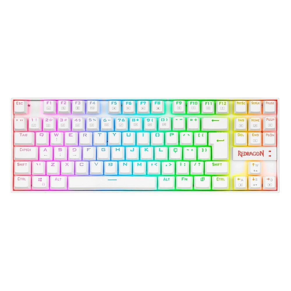 Kit Gamer Redragon RGB Headset Lamia 2 Surround 7.1  + Teclado Kumara Switch Outemu Blue + Mouse Cobra V2, 12400DPI, Branco - S125W - 10