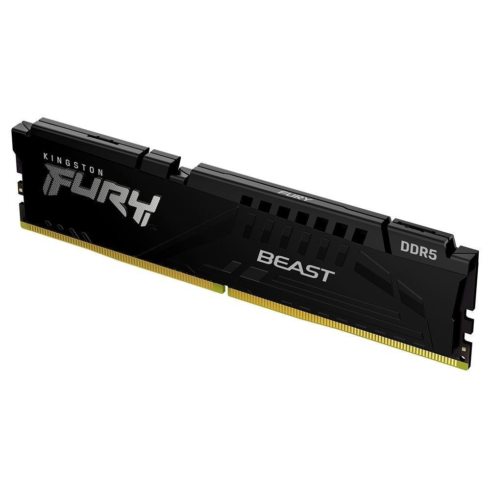 Memória RAM Kingston Fury Beast, 16GB, 5200MHz, DDR5, CL40, para Intel XMP, Preto - KF552C40BB-16 - 1