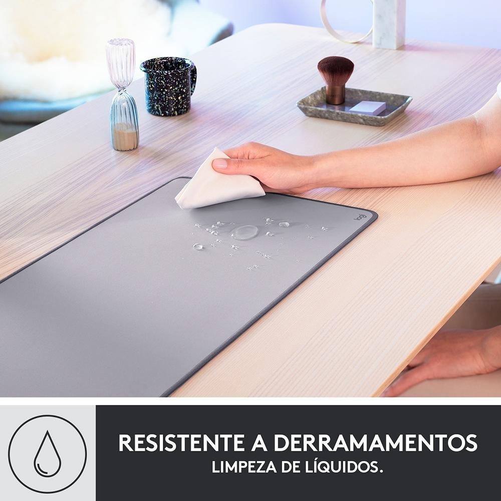 Mousepad Desk Mat Logitech Studio Series, Grande 300x700mm, Antiderrapante, Design Resistente a Respingos, Cinza - 956-000047 - 7