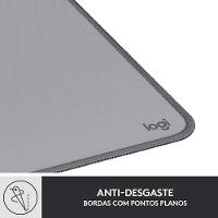 Mousepad Desk Mat Logitech Studio Series, Grande 300x700mm, Antiderrapante, Design Resistente a Respingos, Cinza - 956-000047
