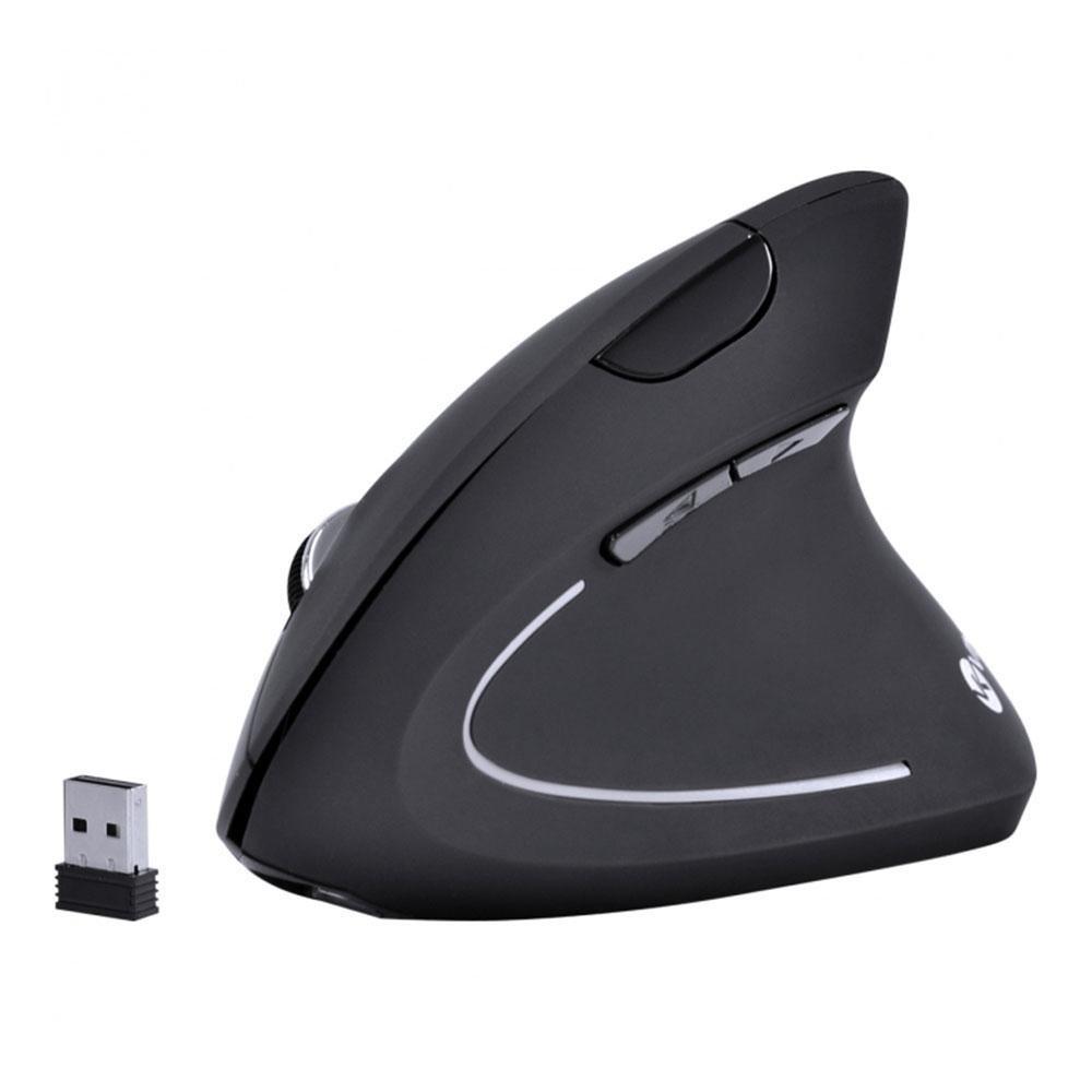 Mouse Sem Fio Vertical Ortopédico Power Fit Vinik, 1600 DPI, Recarregável, USB, Preto ? PM300 - 1