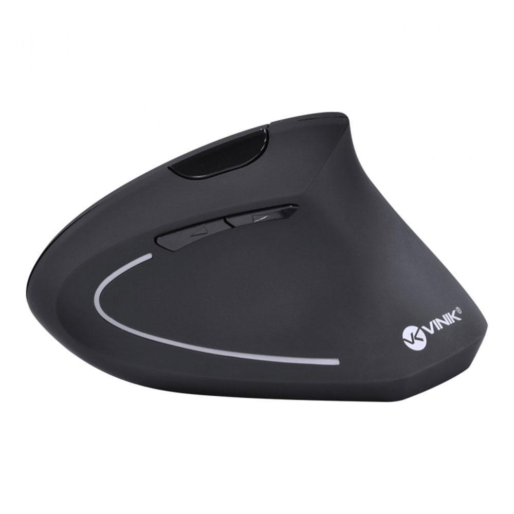 Mouse Sem Fio Vertical Ortopédico Power Fit Vinik, 1600 DPI, Recarregável, USB, Preto ? PM300 - 9