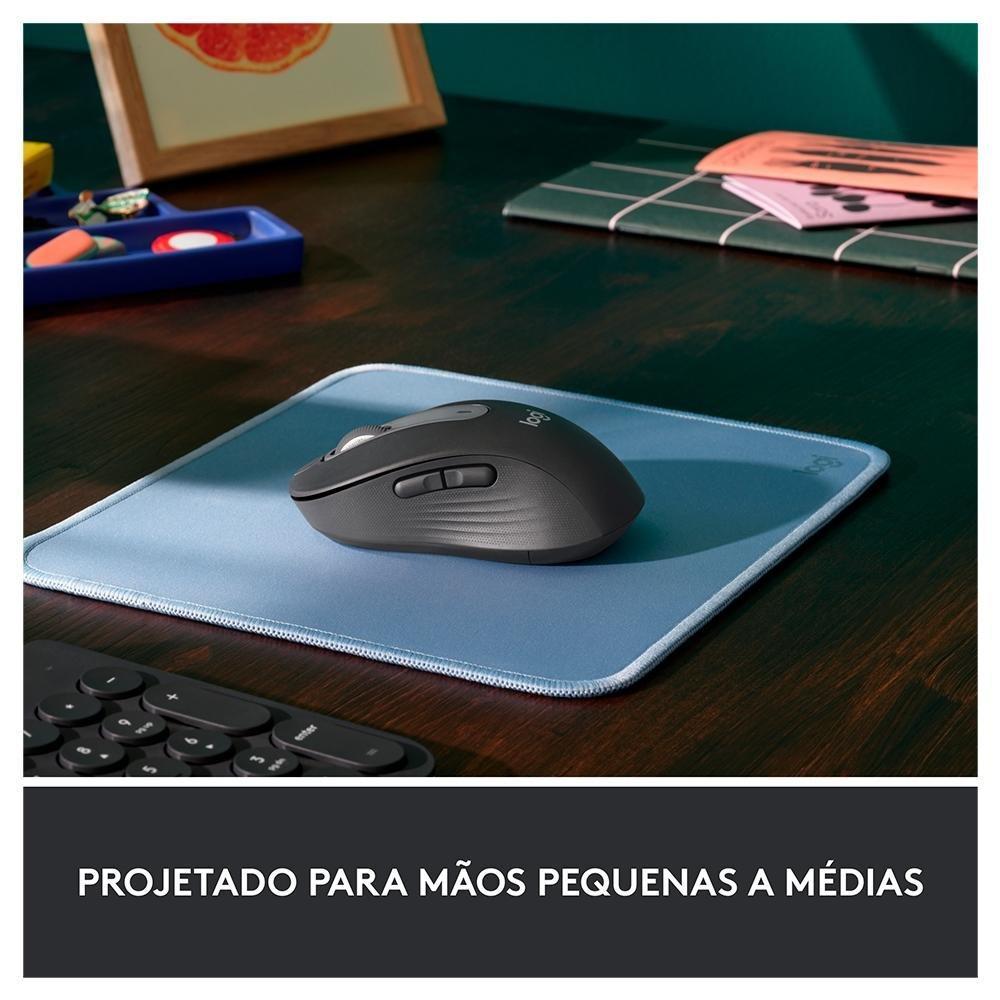 Mouse Sem Fio Logitech Signature M650, 2000 DPI, Compacto, 5 Botões, Silencioso, Bluetooth, USB, Grafite - 910-006250 - 3