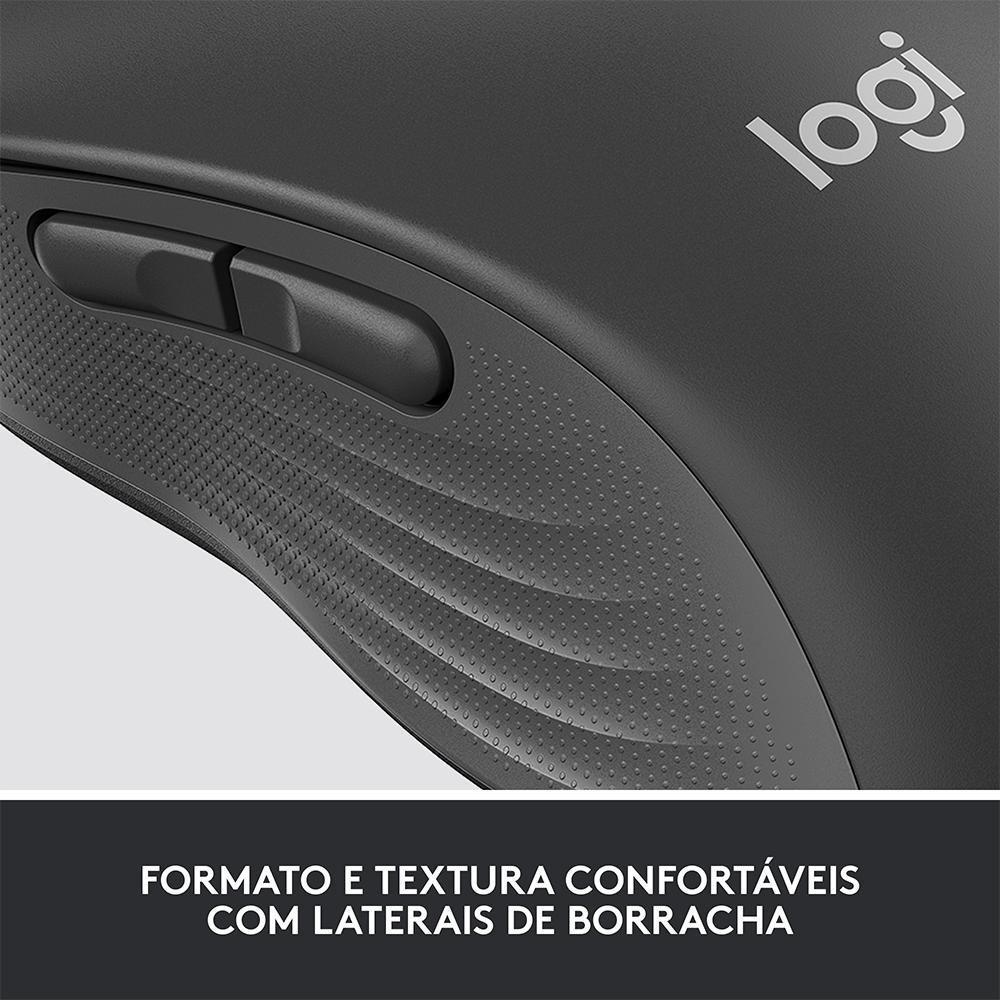 Mouse Sem Fio Logitech Signature M650, 2000 DPI, Compacto, 5 Botões, Silencioso, Bluetooth, USB, Grafite - 910-006250 - 6