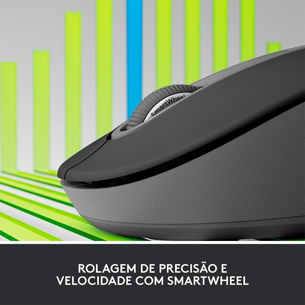 Mouse Sem Fio Logitech Signature M650, 2000 DPI, Compacto, 5 Botões, Silencioso, Bluetooth, USB, Grafite - 910-006250 - 10