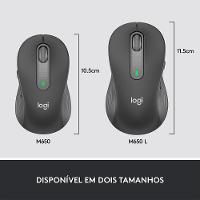 Mouse Sem Fio Logitech Signature M650, 2000 DPI, Compacto, 5 Botões, Silencioso, Bluetooth, USB, Grafite - 910-006250 - 5