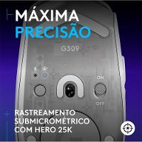 Mouse Gamer sem fio Logitech G309 LIGHTSPEED com Switches LIGHTFORCE, Sensor HERO 25K, 6 botões programáveis, Branco - 910-007206 - 7