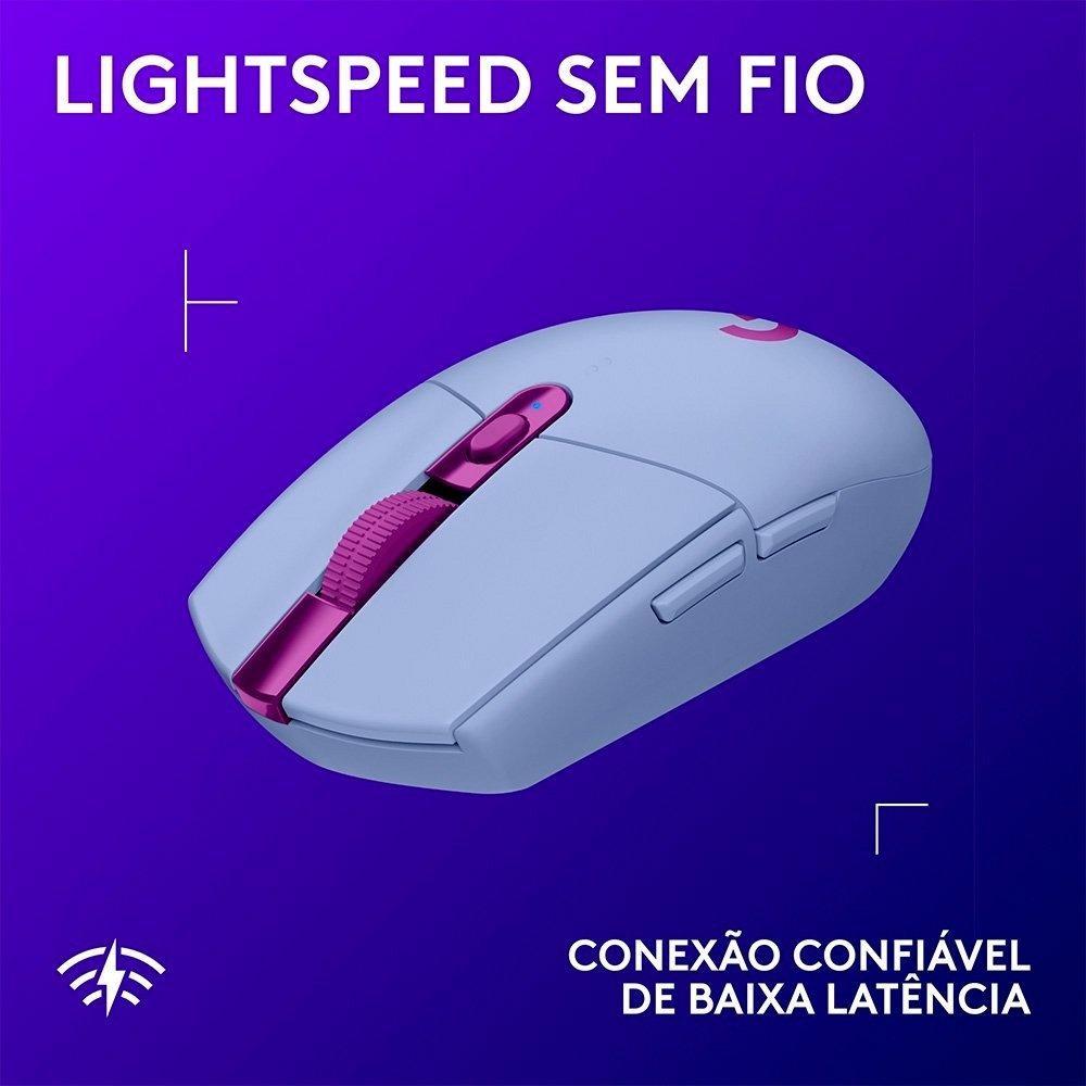 Mouse Gamer Sem Fio Logitech G305 Lightspeed, 6 Botões, 12.000 DPI, Lilás - 910-006021 - 7