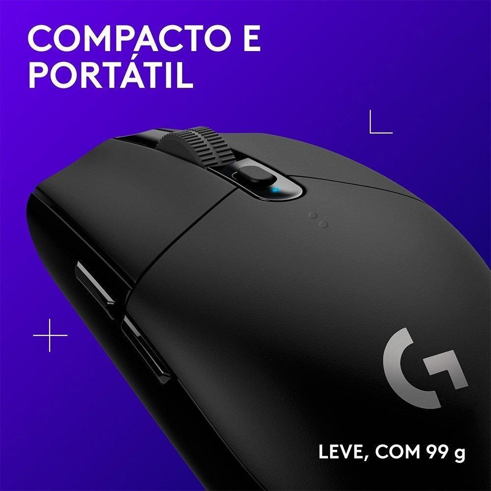 Mouse Gamer Sem Fio Logitech G305 LIGHTSPEED, 12000 DPI, 6 Botões, Preto - 910-005281 - 2