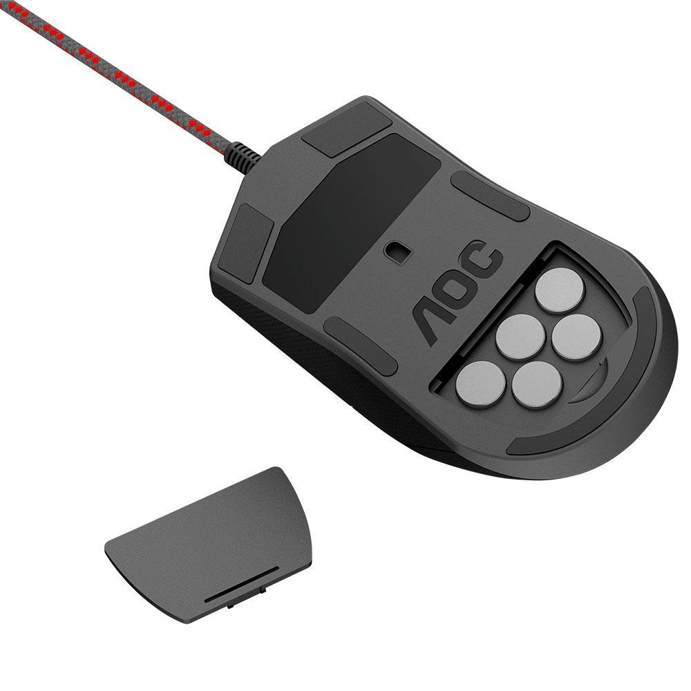 Mouse Gamer AOC Agon AGM700, RGB, 16000 DPI, 8 Botões, Preto - AGM700DRCB - 5