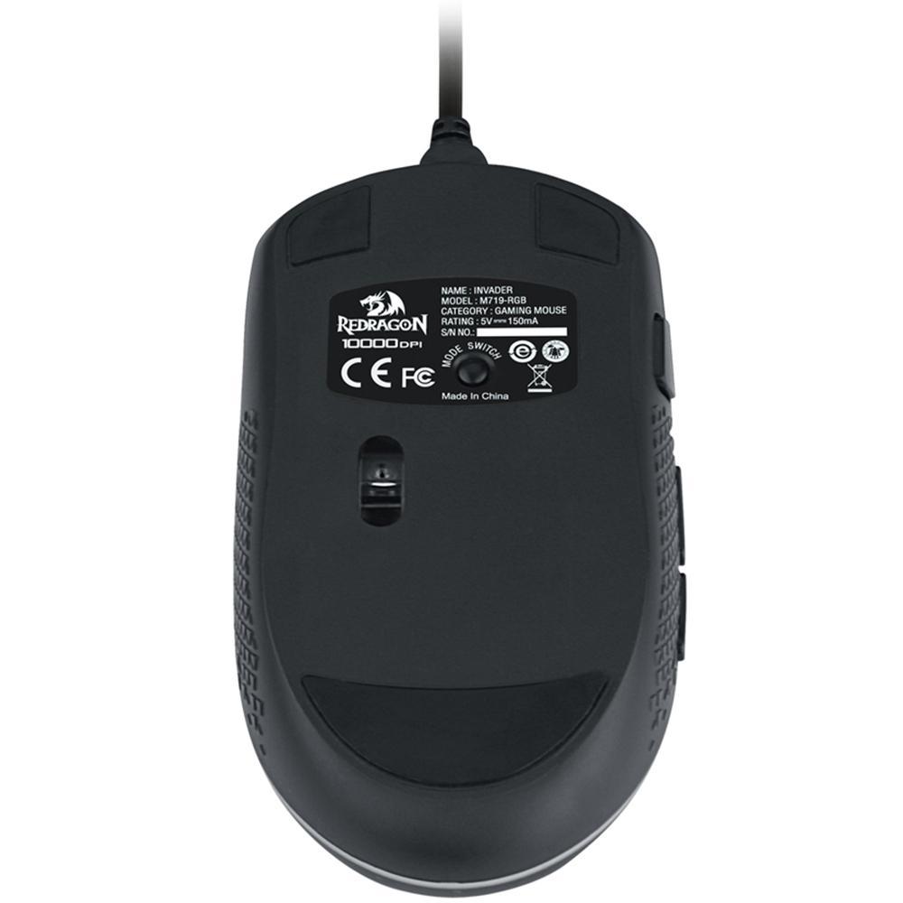 Mouse Gamer Redragon Invader M719, RGB, 7 Botões, 10000DPI - RGB M719-RGB - 5