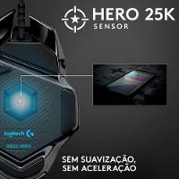 Mouse Gamer Logitech G502 HERO com RGB LIGHTSYNC, Ajustes de Peso, 11 Botões Programáveis, Sensor HERO 25K - 910-005550