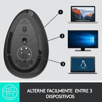 Mouse sem fio Logitech MX Vertical Design Ergonômico para Redução de Tensão Muscular, USB Unifying ou Bluetooth, Recarregável - 910-005449 - 3