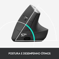 Mouse sem fio Logitech MX Vertical Design Ergonômico para Redução de Tensão Muscular, USB Unifying ou Bluetooth, Recarregável - 910-005449 - 8