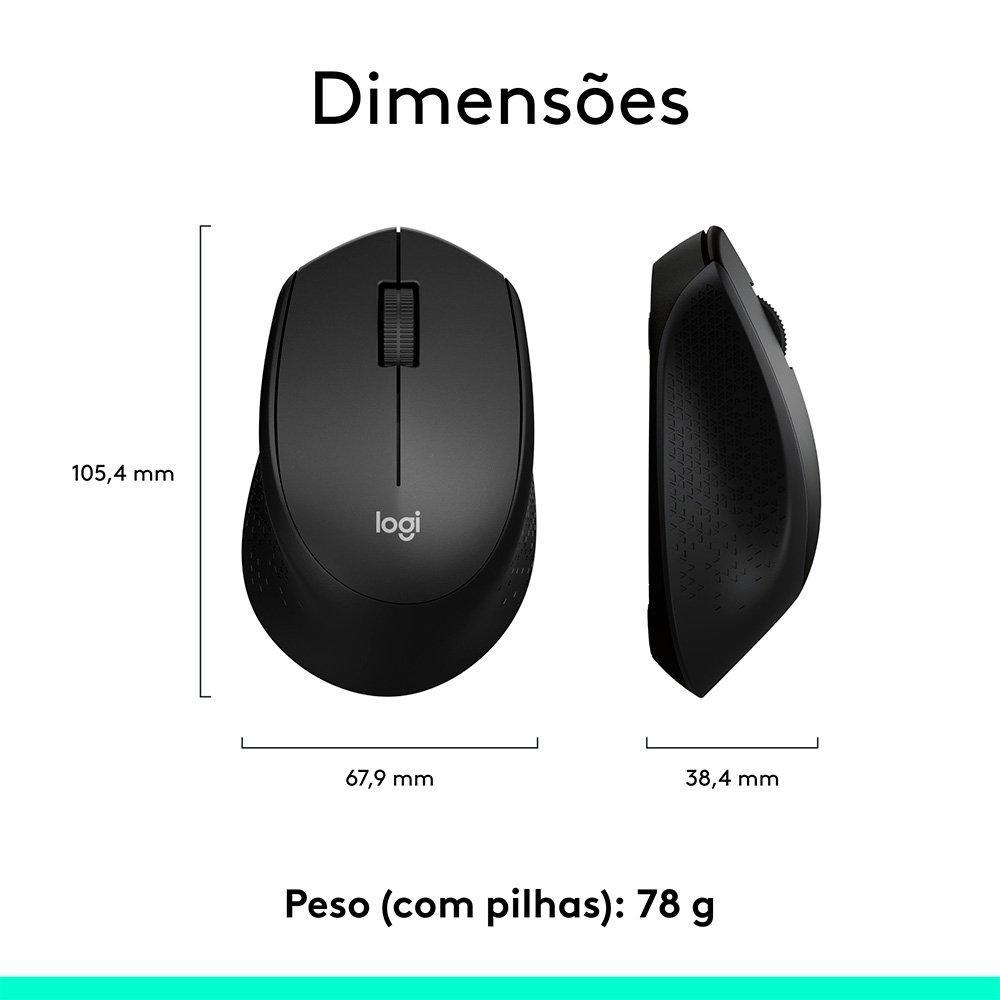 Mouse sem fio Logitech M280 com Conexão USB e Pilha Inclusa, Preto - 910-004284 - 2
