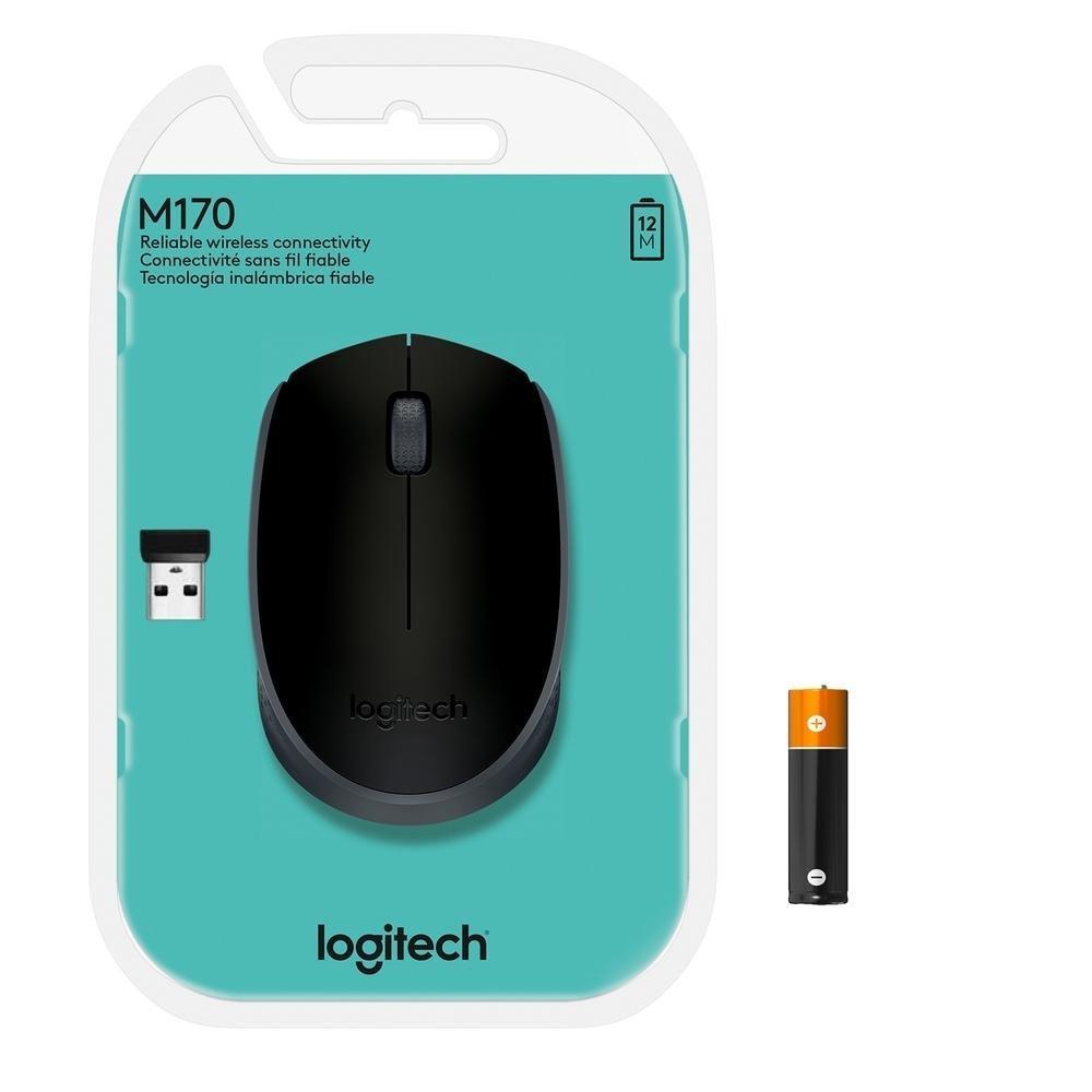 Mouse sem fio Logitech M170 com Design Ambidestro Compacto, Conexão USB e Pilha Inclusa, Preto - 910-004940 - 3
