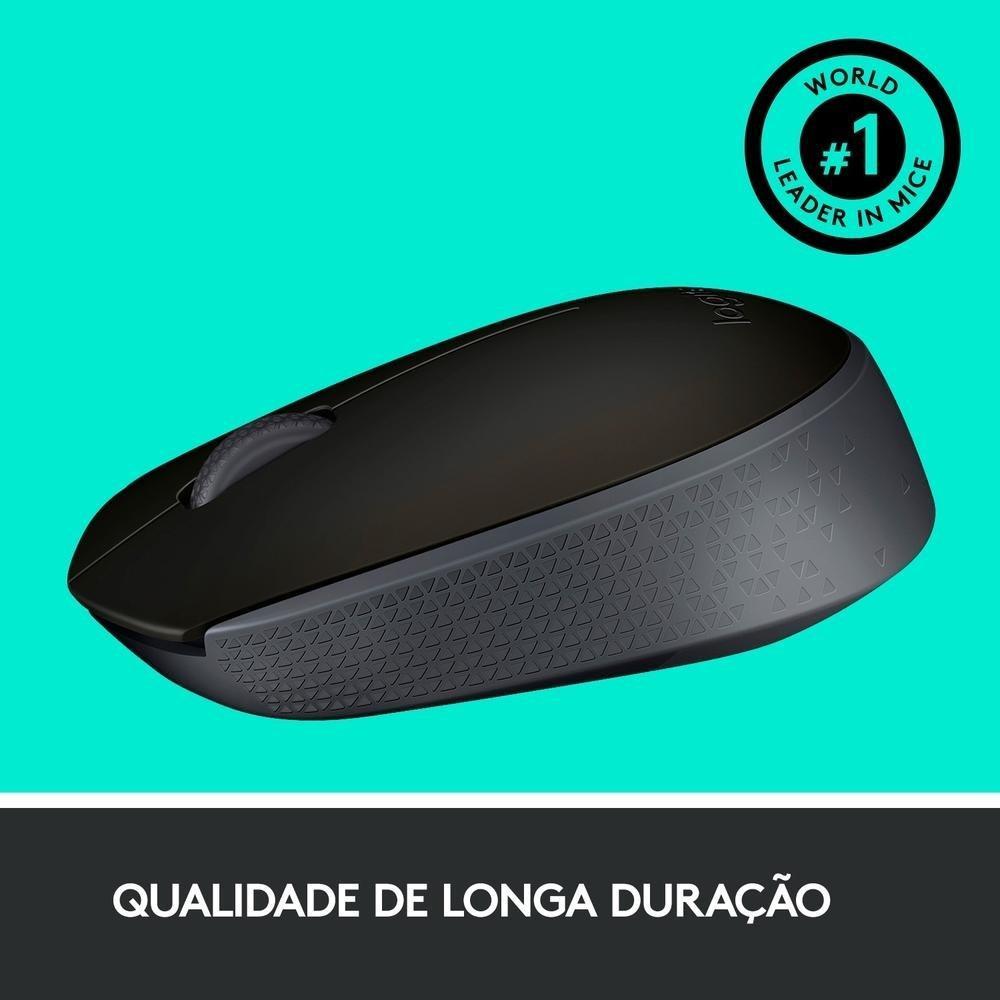 Mouse sem fio Logitech M170 com Design Ambidestro Compacto, Conexão USB e Pilha Inclusa, Preto - 910-004940 - 6