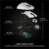 Mouse Sem Fio Gamer Logitech G PRO X Superlight, Lightspeed, 25000 DPI, 5 Botões, Branco - 910-005941 - 2