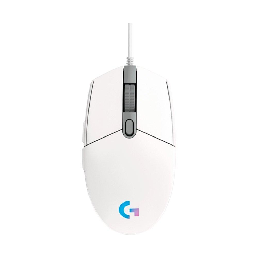 Mouse Gamer Logitech G203 LIGHTSYNC RGB, Efeito de Ondas de Cores, 6 Botões Programáveis e Até 8.000 DPI, Branco - 910-005794 - 1