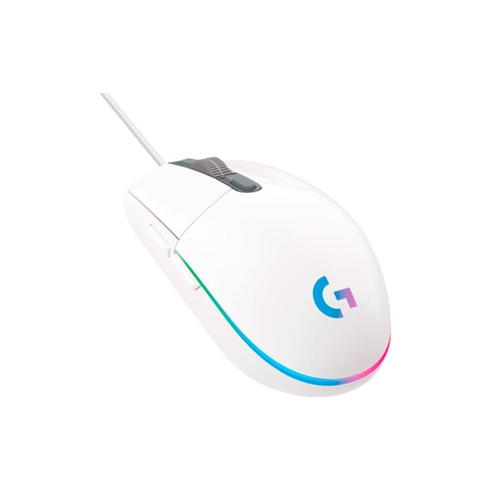 Mouse Gamer Logitech G203 LIGHTSYNC RGB, Efeito de Ondas de Cores, 6 Botões Programáveis e Até 8.000 DPI, Branco - 910-005794 - 2