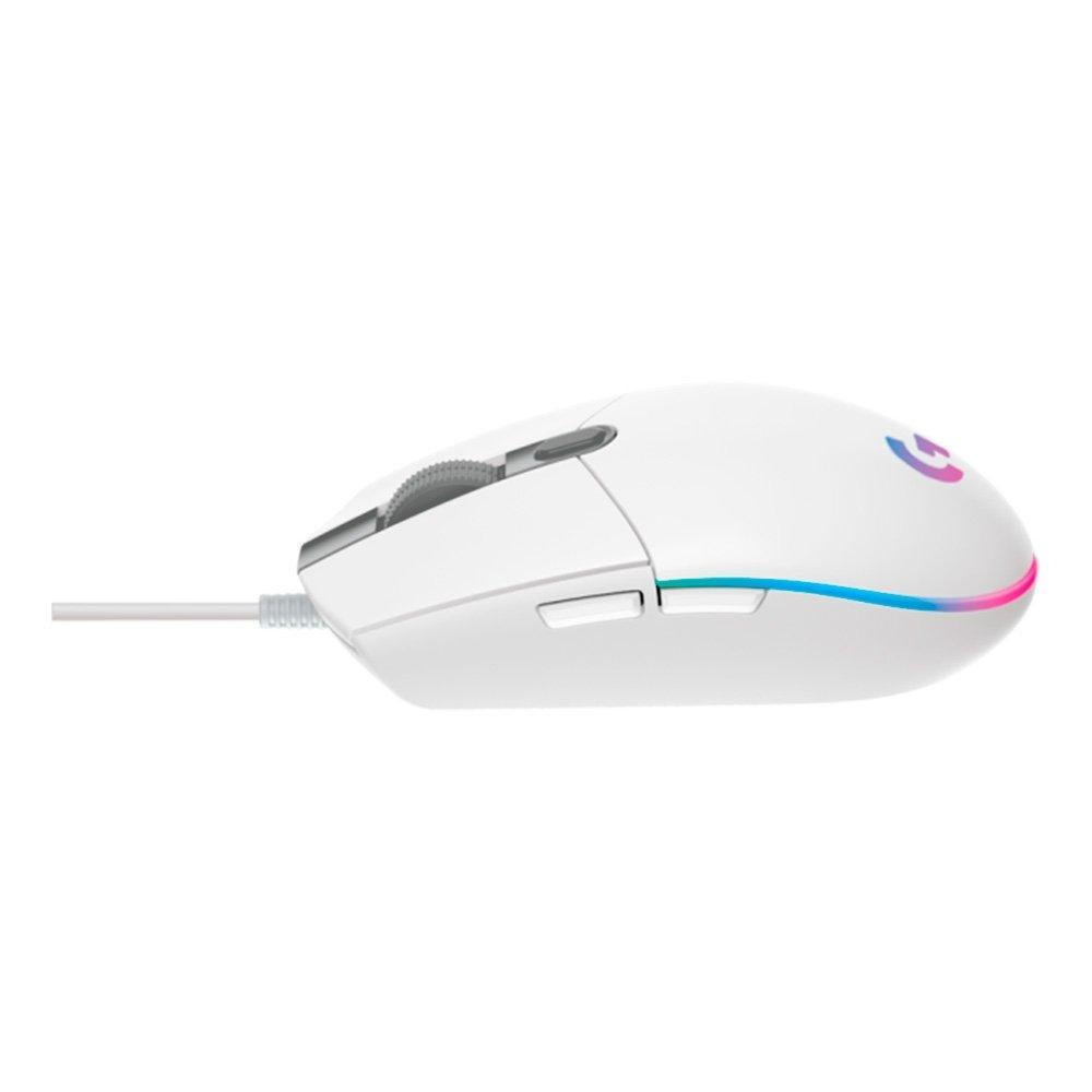Mouse Gamer Logitech G203 LIGHTSYNC RGB, Efeito de Ondas de Cores, 6 Botões Programáveis e Até 8.000 DPI, Branco - 910-005794 - 3
