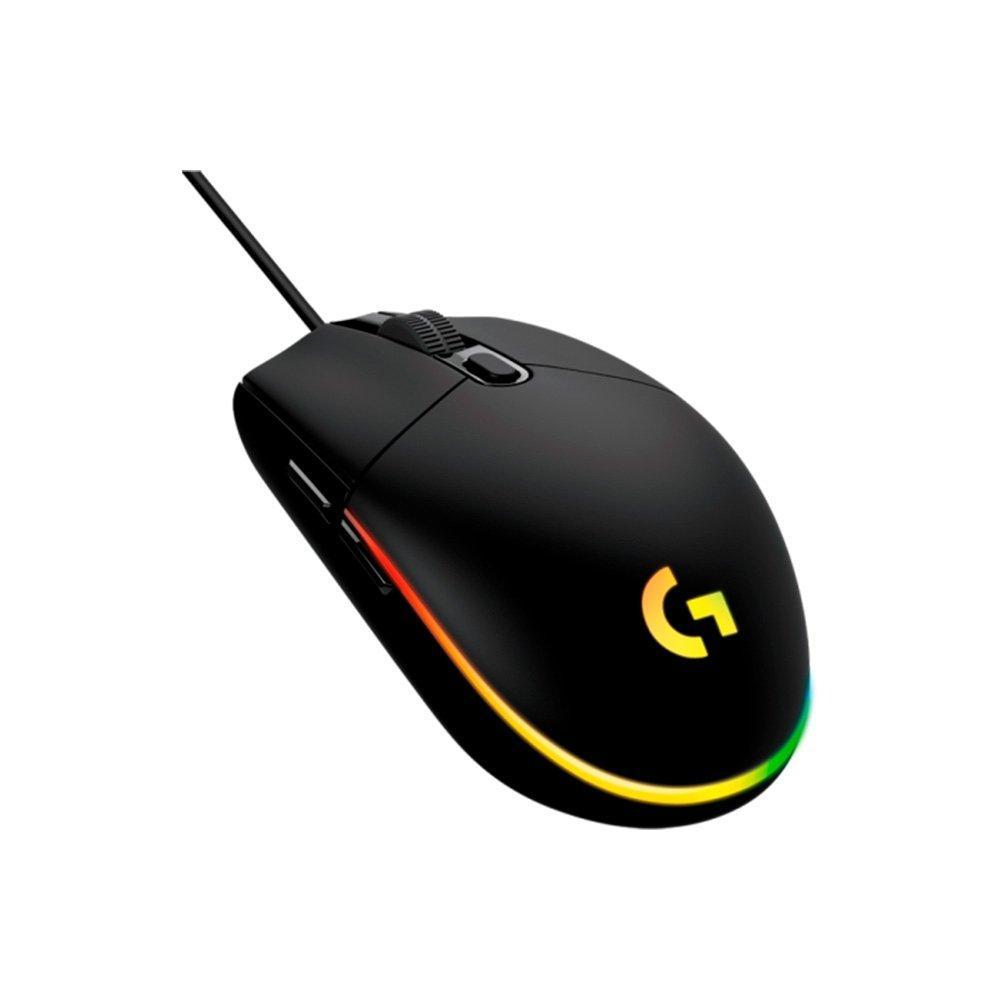 Mouse Gamer Logitech G203 LIGHTSYNC RGB, Efeito de Ondas de Cores, 6 Botões Programáveis e Até 8.000 DPI, Preto - 910-005793 - 1