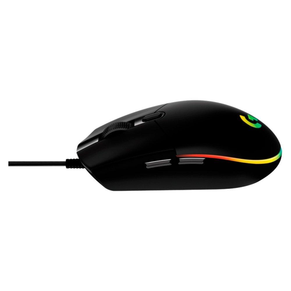 Mouse Gamer Logitech G203 LIGHTSYNC RGB, Efeito de Ondas de Cores, 6 Botões Programáveis e Até 8.000 DPI, Preto - 910-005793 - 3