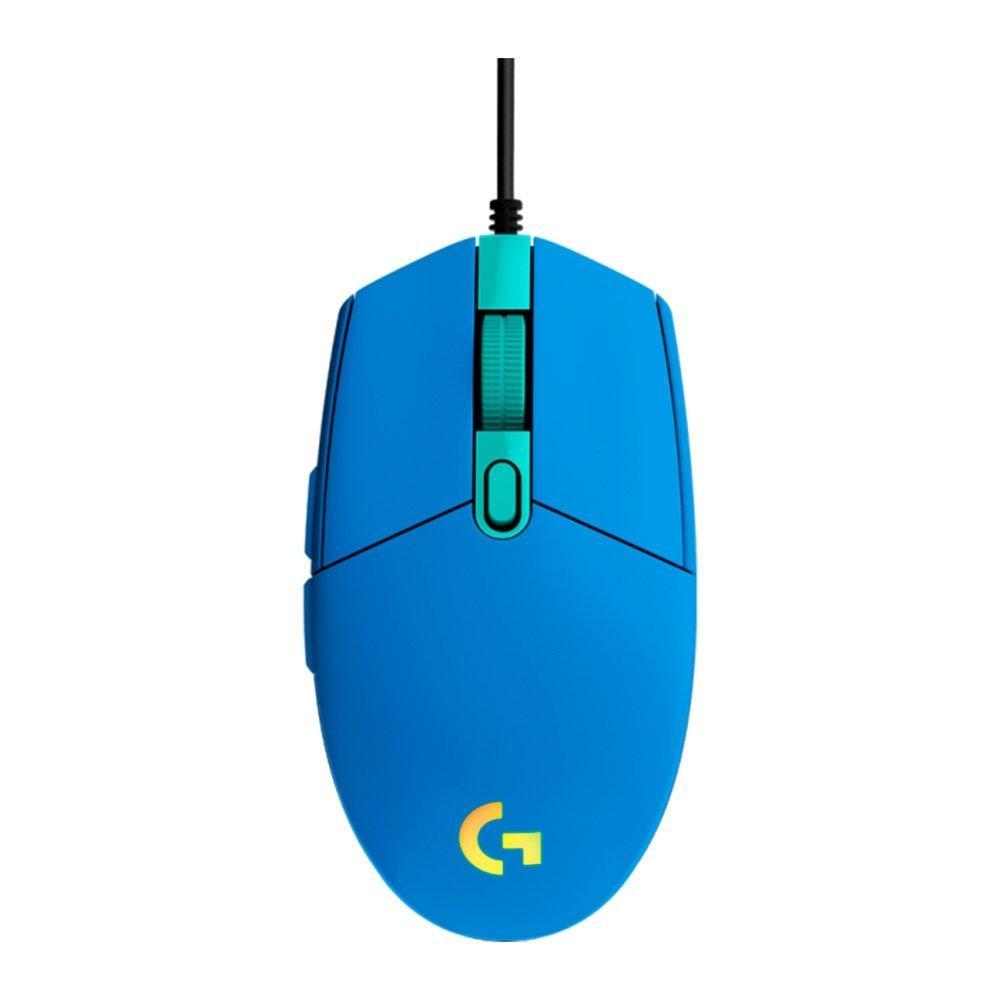 Mouse Gamer Logitech G203 LIGHTSYNC RGB, Efeito de Ondas de Cores, 6 Botões Programáveis e Até 8.000 DPI, Azul - 910-005795 - 1