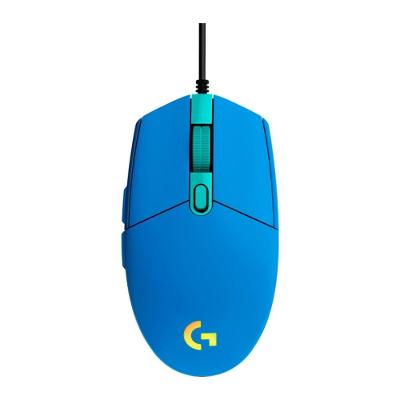 Mouse Gamer Logitech G203 LIGHTSYNC RGB, Efeito de Ondas de Cores, 6 Botões Programáveis e Até 8.000 DPI, Azul - 910-005795