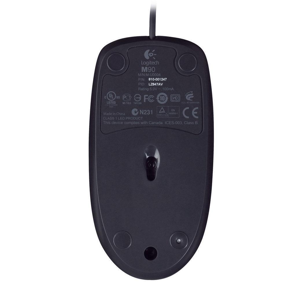 Mouse com fio USB Logitech M90 com Design Ambidestro e Facilidade Plug and Play - 910-004053 - 5
