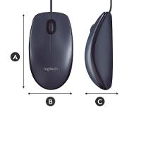Mouse com fio USB Logitech M90 com Design Ambidestro e Facilidade Plug and Play - 910-004053 - 3