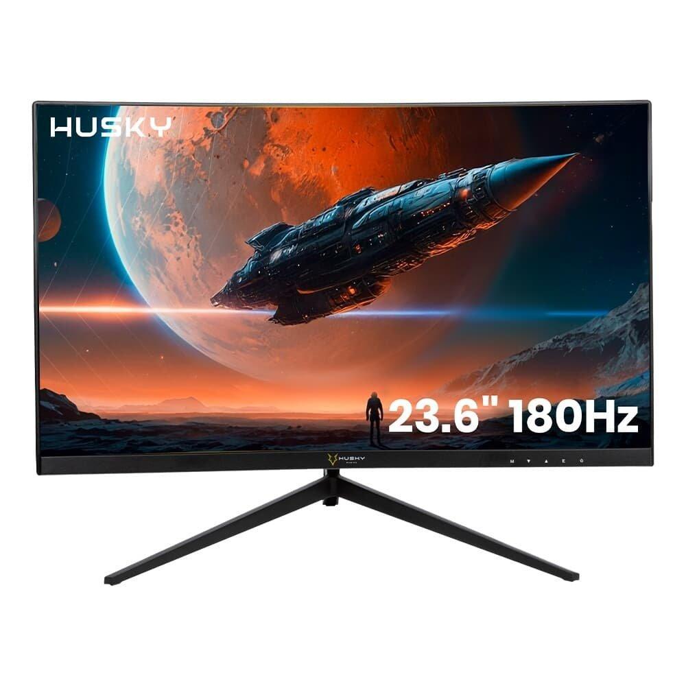 Monitor Gamer Husky Snow 23.6 LED Full HD, Curvo, 180Hz, 1ms, HDMI e DisplayPort, 99% sRGB, Adaptive Sync, Ajuste de Ângulo - HGMT000 - 1