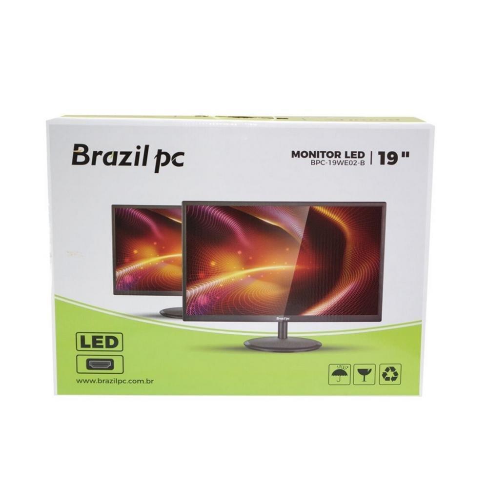 Monitor Brazil PC 19", HD, 60Hz, 5ms, VA, HDMI e VGA, Ajuste de Ângulo, Preto - BPC-19WE02-B - 3