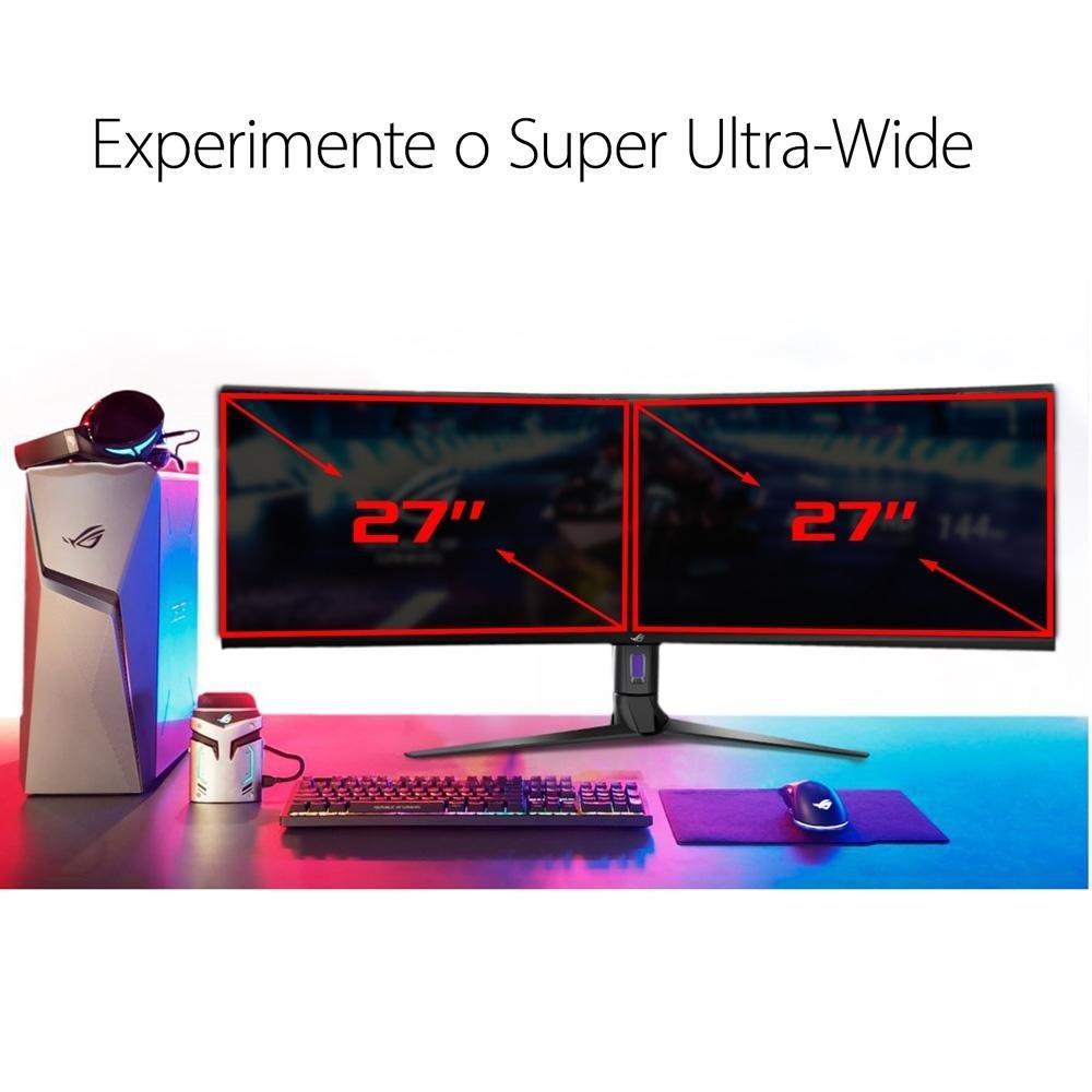 Monitor Gamer Curvo ASUS ROG Swift 49", DFHD, UltraWide, 144Hz, FreeSync Premium, HDR 10, Altura Ajustável, Som Integrado - XG49VQ - 4