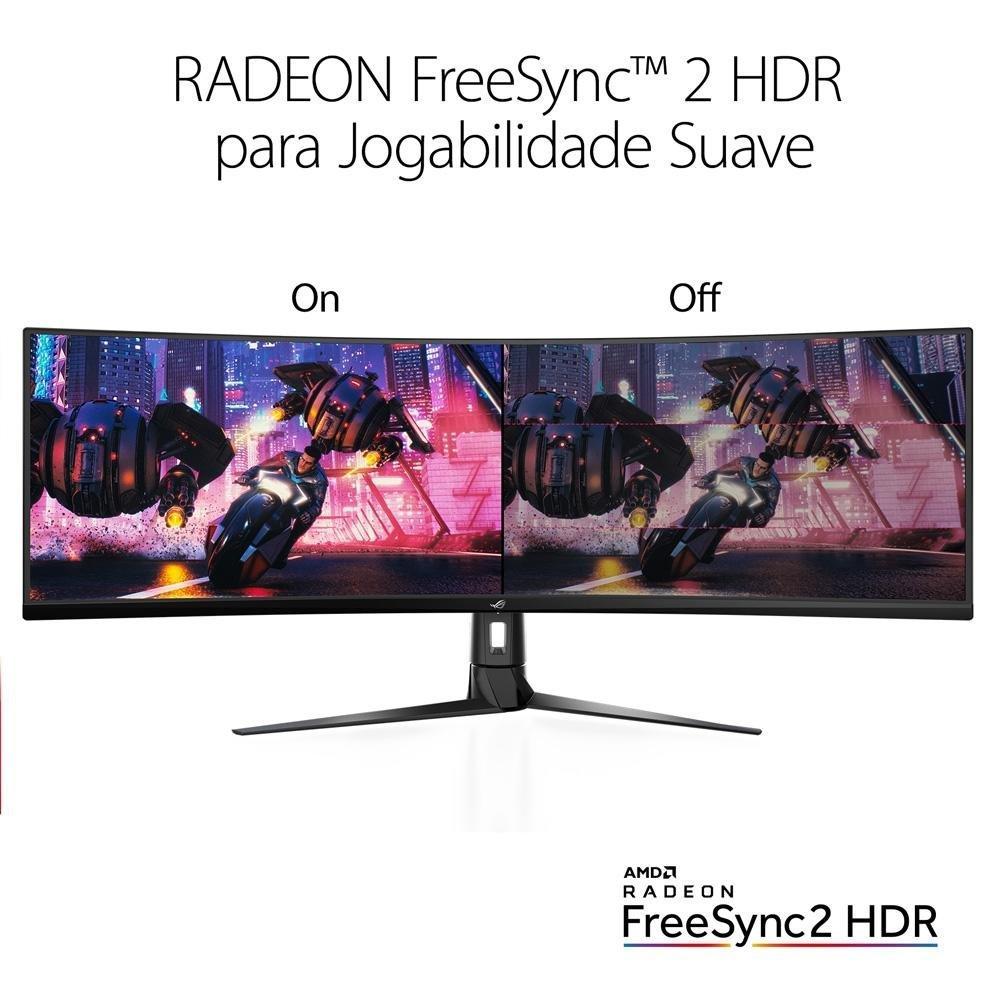 Monitor Gamer Curvo ASUS ROG Swift 49", DFHD, UltraWide, 144Hz, FreeSync Premium, HDR 10, Altura Ajustável, Som Integrado - XG49VQ - 5