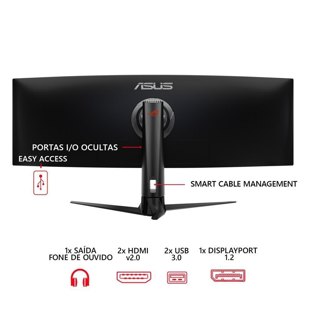 Monitor Gamer Curvo ASUS ROG Swift 49", DFHD, UltraWide, 144Hz, FreeSync Premium, HDR 10, Altura Ajustável, Som Integrado - XG49VQ - 6