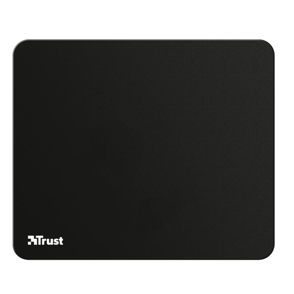 Mousepad Trust Médio (250x210mm), Superfície Otimizada, Antiderrapante, Preto - 24193 - 1