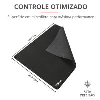 Mousepad Trust Médio (250x210mm), Superfície Otimizada, Antiderrapante, Preto - 24193 - 5