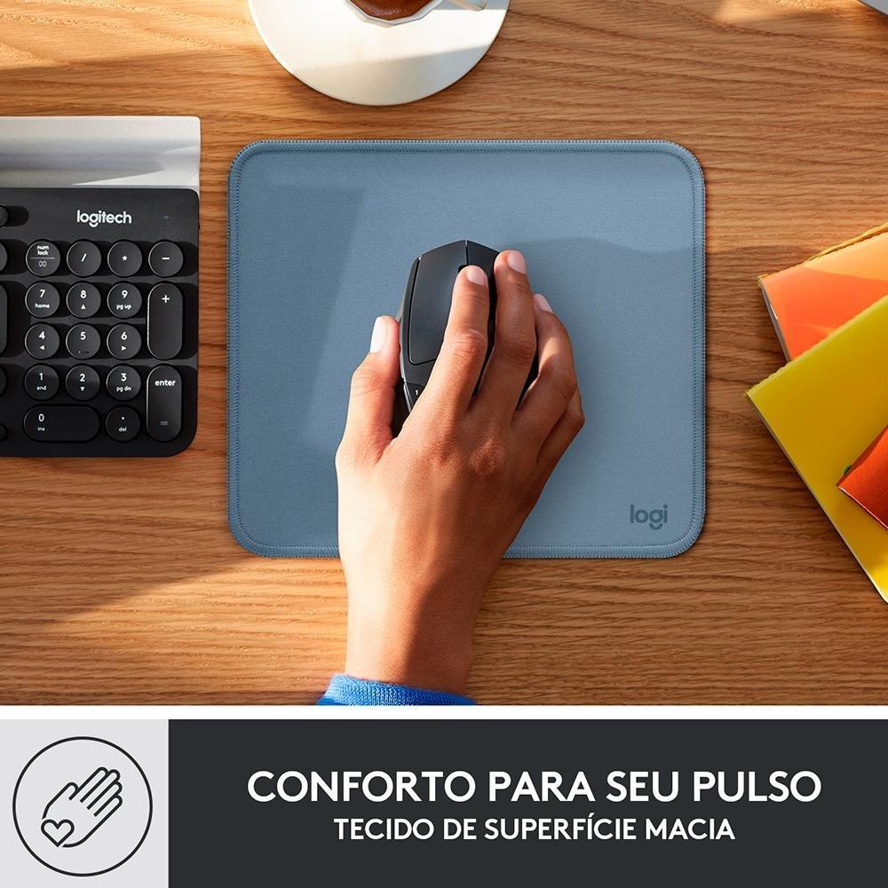 Mousepad Studio Series Logitech Portátil, 230x200mm, Antiderrapante, Resistente a Derramamentos, Azul - 956-000038 - 4