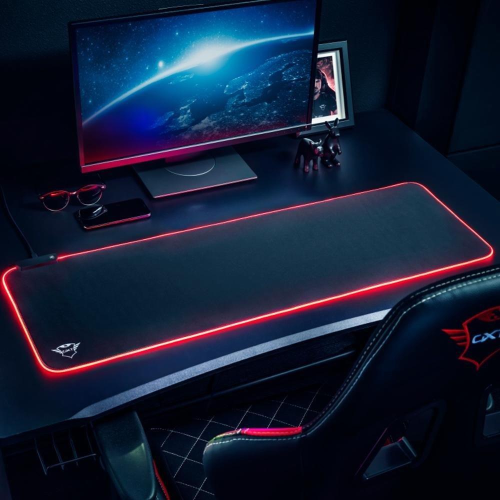 Mousepad Gamer Trust GXT 764 Glide-Flex, RGB, Control, Estendido (930x300mm) - 23395 - 3