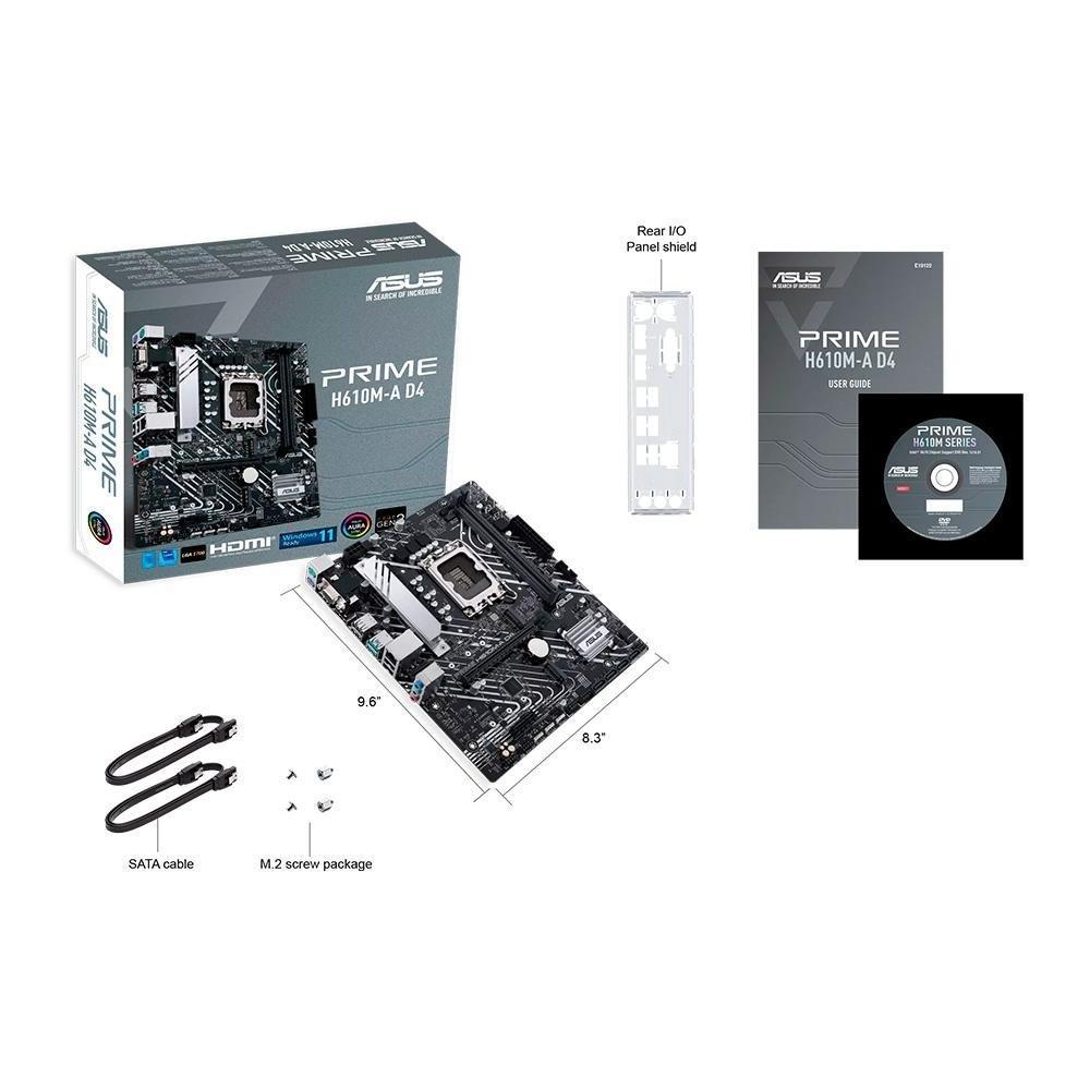 Placa-Mãe ASUS Prime H610M-A D4, LGA 1700 H610, mATX, DDR4, Preto - 90MB19P0-M0EAY0 - 5
