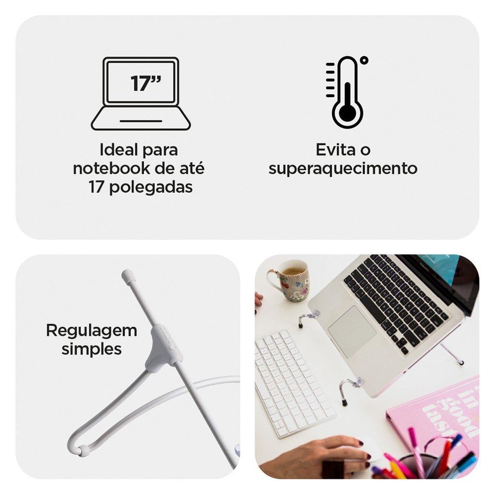 Suporte Octoo UpTable para Notebook, Ice Silver - UP-SI - 6