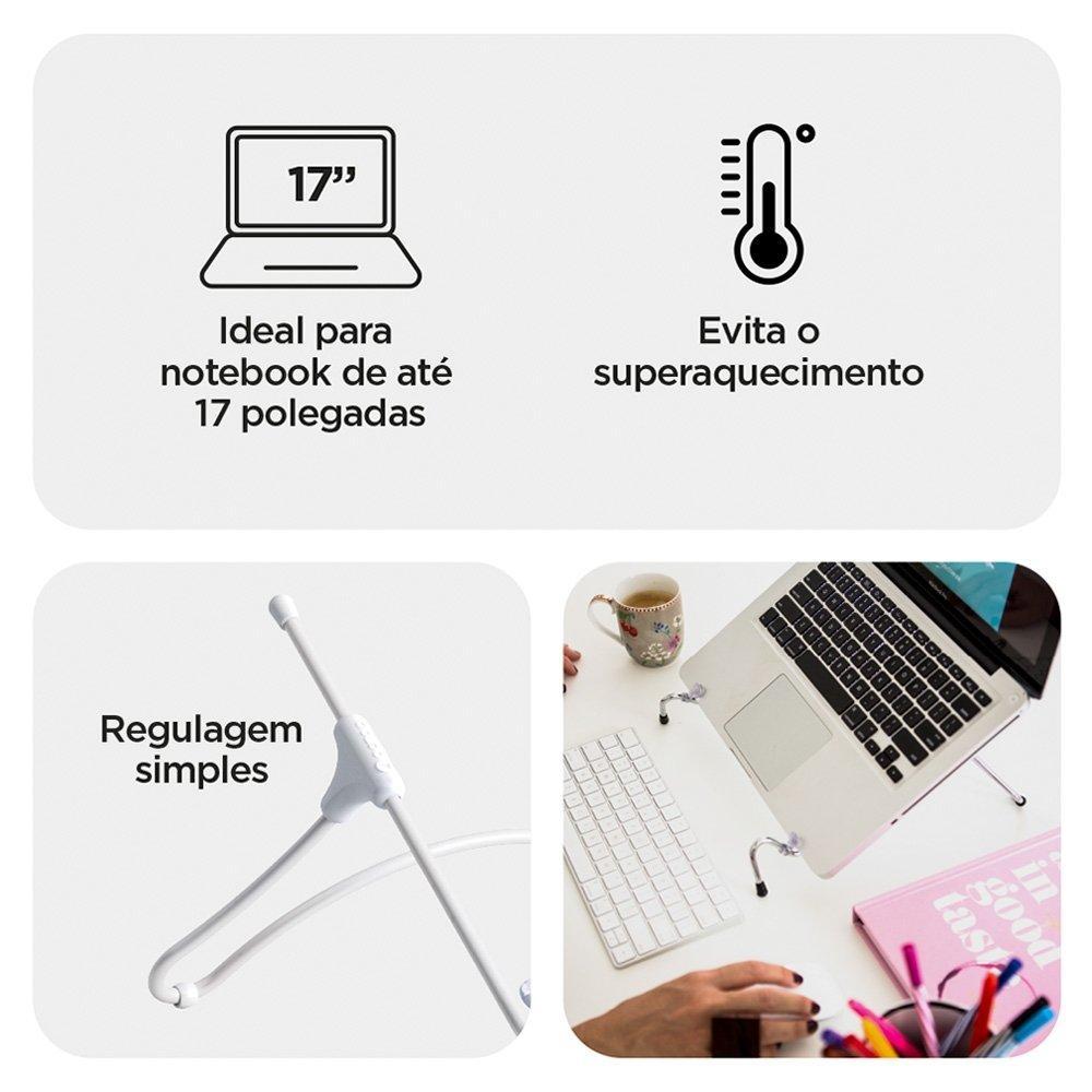 Suporte Octoo UpTable p/ Notebook Branco 08162 - 5