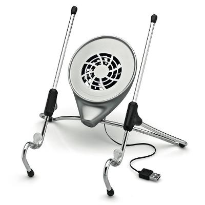 Suporte Ergonômico Octoo Uptable para Notebook com Cooler - Cromado/Cinza  UPC-01