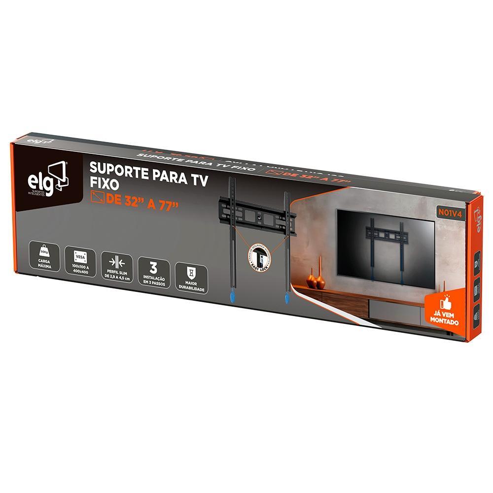 Suporte Fixo de Parede para TVs de 32" a 77" ELG, até 50kg, VESA, Preto - N01V4 - 5