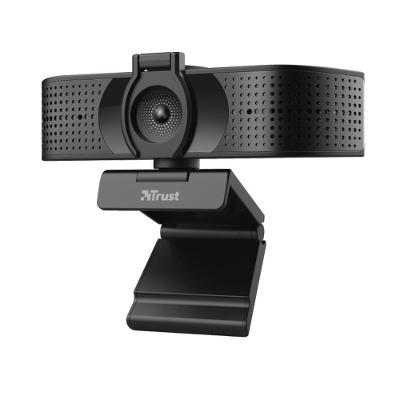 Webcam Trust Teza 4K Ultra HD com Tripé, Microfones Duplos, Filtro de Privacidade, USB, Preto - 24280